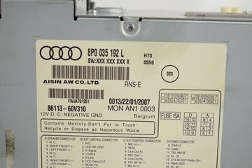 РАДИОНАВИГАЦИОННАЯ RNS-E AUDI NAVI A3 8P 8P0035192L