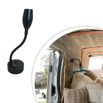 Светодиодный настенный светильник 12 В 24 В Крытый кемпер с прицепом на гибкой стойке, черный USB