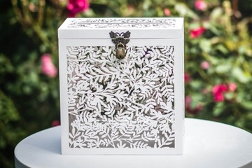 Коробка для КОНВЕРТА ДЕНЕЖНЫЕ ПОЖЕЛАНИЯ СВАДЬБА Ажур