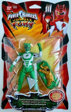 POWER RANGER figurka JUNGLE FURY zielony wojownik RANGER słoń