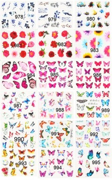 НАКЛЕЙКИ НА ВОДНЫЕ НОГТИ РАЗЛИЧНЫЕ РИСУНКИ 895