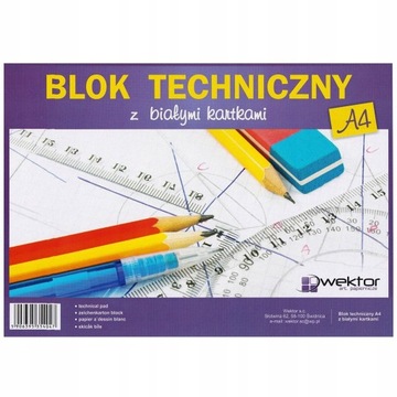 Blok techniczny biały a4 wektor 10k 140gr