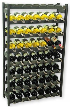 DREWNIANY REGAŁ STOJAK NA WINO 56 BUTELEK