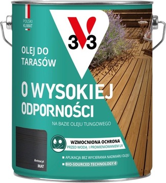 V33 OLEJ DO TARASÓW O WYSOKIEJ ODPORNOŚCI ANTRACYT MAT 4,5L