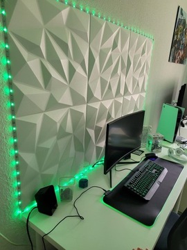 БЕЛЫЕ НАСТЕННЫЕ ПАНЕЛИ Блестящие декоративные потолочные кессоны 3D 1 шт. - 0,25 м2.