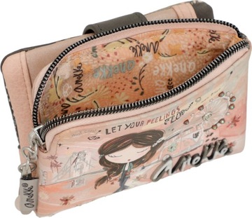 A57 Anekke mały miękki portfel etui portmonetka Peace&Love pink Hollywood