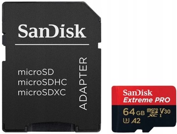 Extreme Pro microSDXC 64 ГБ 200/90 МБ/с A2 C10 V30