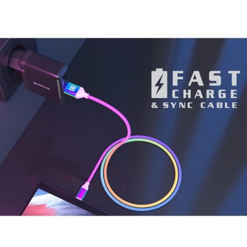 Кабель REAL-EL Premium USB A — USB Type C Rainbow