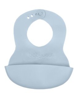 Силіконовий слинявчик Babyono синій 1 шт.