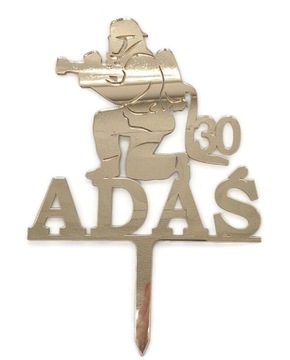 Топпер с изображением пожарного и именем ПОЖАРНЫЙ