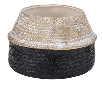 KOSZYK RATTANOWY DONICZKA BETONOWA OGRODOWA OSŁONKA BOHO