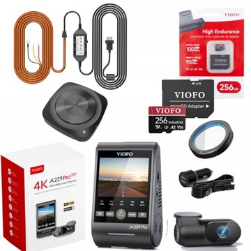 VIOFO A229 PRO 2CH-G REJESTRATOR PRZÓD/TYŁ 4K/2K HDR GPS 256GB ACC PILOT