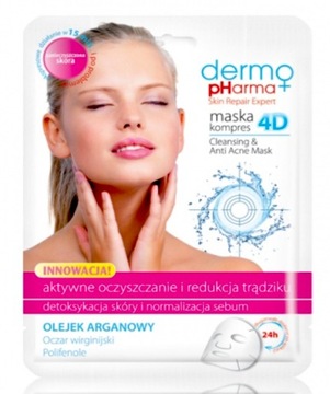 MASKA DO TWARZY NA ZASKÓRNIKI I WĄGRY Z ZIELONĄ HERBATĄ DERMO PHARM