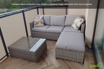 УГЛОВОЙ ДИВАН комплект из техно-ротанга MARCO CAFFE Modern Grey GARDEN FURNITURE