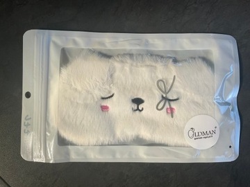 OPASKA na OCZY MASKA SPANIA snu RELAKSU piesek PLUSZOWY pies BIAŁY Oldman