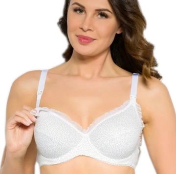 BIUSTONOSZ DO KARMIENIA CIĄŻOWY BENEFIT MAMA DOTS KROPKI BAWEŁNIANY * 85F