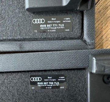2023 AUDI A5 II F5 8W8 2016-2024 POLIČKA KUFRU ČERNÁ KOMPLETNÍ ORIGINÁLNÍ