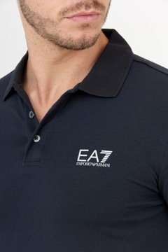 EA7 EMPORIO ARMANI Granatowa koszulka polo r S