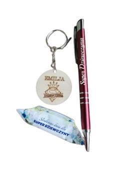 Dzień Kobiet Długopis+Krówka i Brelok SUPER GIFT