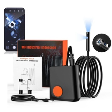 ENDOSKOP KAMERA INSPEKCYJNA 2xKAMERY 5M 8+1 LED APLIKACJA TEL WIFI FHD IP67