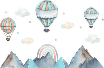 Naklejki na ścianę GÓRY, BALONY szerokość 3mx2m