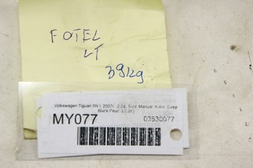 MY077 VW TIGUAN 5N SEDADLO POHOVKA LEVÝ ZADNÍ