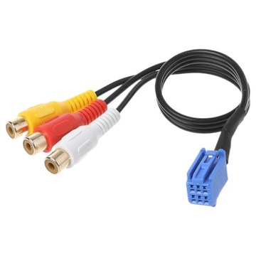 Kabel audio-wideo 6-pinowy 30cm 3 żeński RCA CD