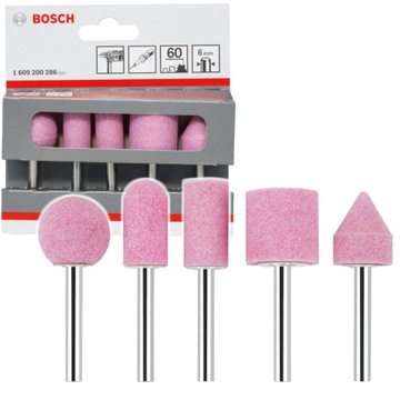 BOSCH ZESTAW 5 ŚCIERNIC, KAMIENI DO SZLIFIEREK PROSTYCH I WIERTAREK