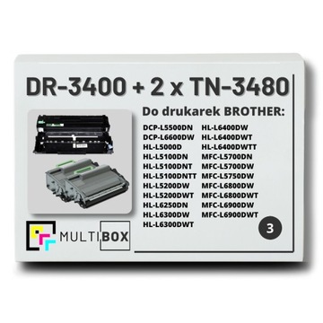 2x Toner TN3480 + Bęben DR-3400 Brother HL-L5000