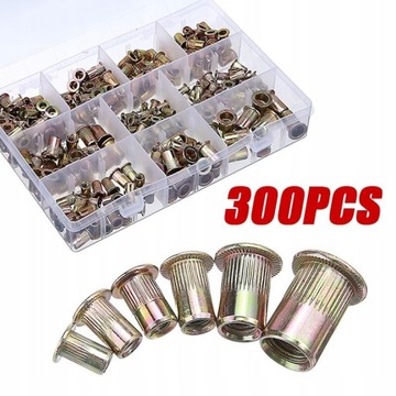 New Arrival 300 sztuk zestaw stalowa nakrętka nito