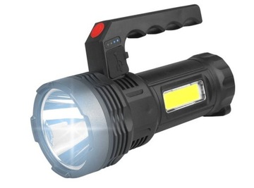 LATARKA RĘCZNA SZPERACZ LED+COB+SOLAR AKU.2X18650