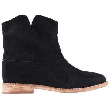 Женские ботинки на скрытой танкетке, слегка утепленные.