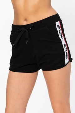 MOSCHINO UNDERWEAR czarne szorty z lampasami r. XS