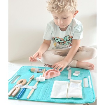 НАБОР LITTLE DENTIST ЧЕМОДАН АКСЕССУАРЫ СТОМАТОЛОГ 19 шт. FSC ТУКИ ИГРУШКА