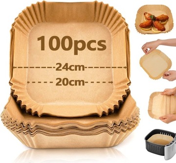 Air Fryer papier do pieczenia, 100 szt., kwadratowa frytkownica powietrzna,