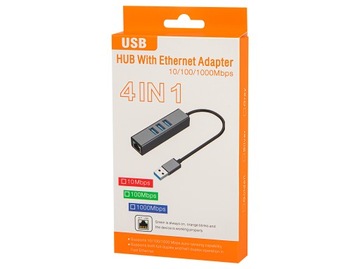 СЕТЕВАЯ КАРТА СЕТЕВОЙ АДАПТЕР RJ45 3 ПОРТА USB 3.0 100/1000 Мбит/с ETHERNET