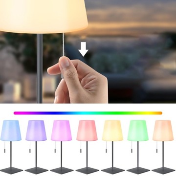 УЛИЧНАЯ НАСТОЛЬНАЯ СВЕТОДИОДНАЯ ЛАМПА 8RGB 3000K С ДИСТАНЦИОННЫМ УПРАВЛЕНИЕМ ДЛЯ СПАЛЬНИ
