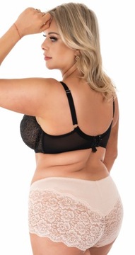 PLUS SIZE Beżowe Bawełniane Majtki Koronkowe - Idealne Dopasowanie! fenome