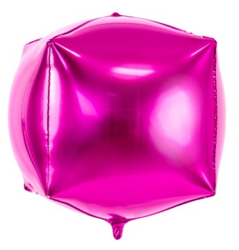 BALON FOLIOWY różowy SZEŚCIAN urodziny ślub 35cm