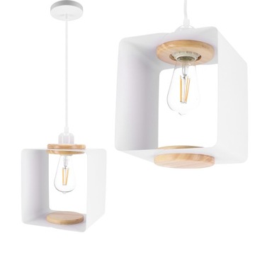 Lampa sufitowa wisząca E27 LED BIAŁA