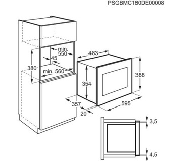Electrolux EMS4253TMK 25л встраиваемая микроволновая печь