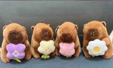 Кольцо клавиши талисмана Kapibara плюшевая кулон для ключа