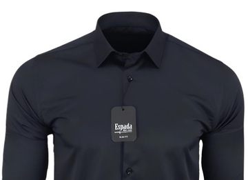 Espada Мужская рубашка черная SLIM FIT хлопок воротник XXL 45-46