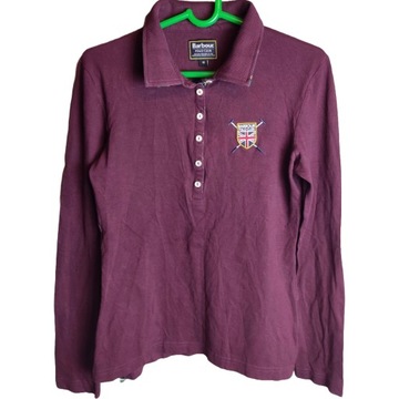 BARBOUR bawełniana bluzka bordowa brazowa damska polo 10