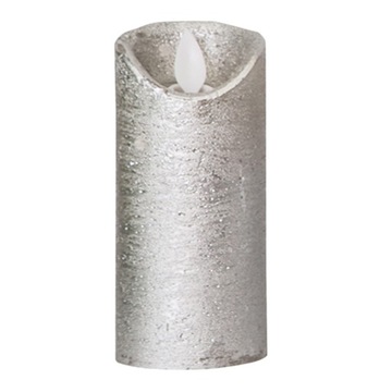 Świeca LED metaliczny szary XS PTMD ozdoba płomień