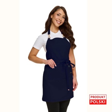 Fartuch Fryzjerski Kosmetyczny DAMSKI SALON BEAUTY JAKOŚĆ Premium GRANATOWY