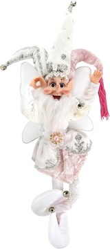 ABXMAS Świąteczna lalka 50cm elf Figurka Elfa z miękkim ciałem Srebrna