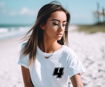 термопереводка для футболки СПОРТИВНЫЙ НОМЕР 4 размер 20 х 21,4 см