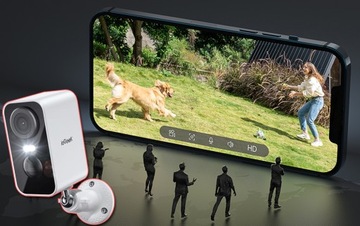Уличная камера видеонаблюдения для помещений, Wi-Fi, батареи, 3 Мп, 4x ZOOM, 32 ГБ