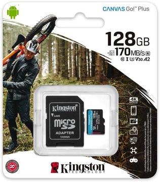 KARTA PAMIĘCI microSD 128GB 170MB/s Z ADAPTEREM SD Kingston Canvas Go! Plus